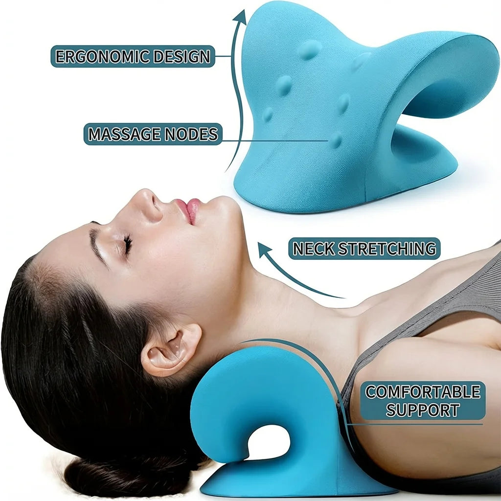 Neck Stretcher Relaxer Cervical Chiropractic Traction Pillow