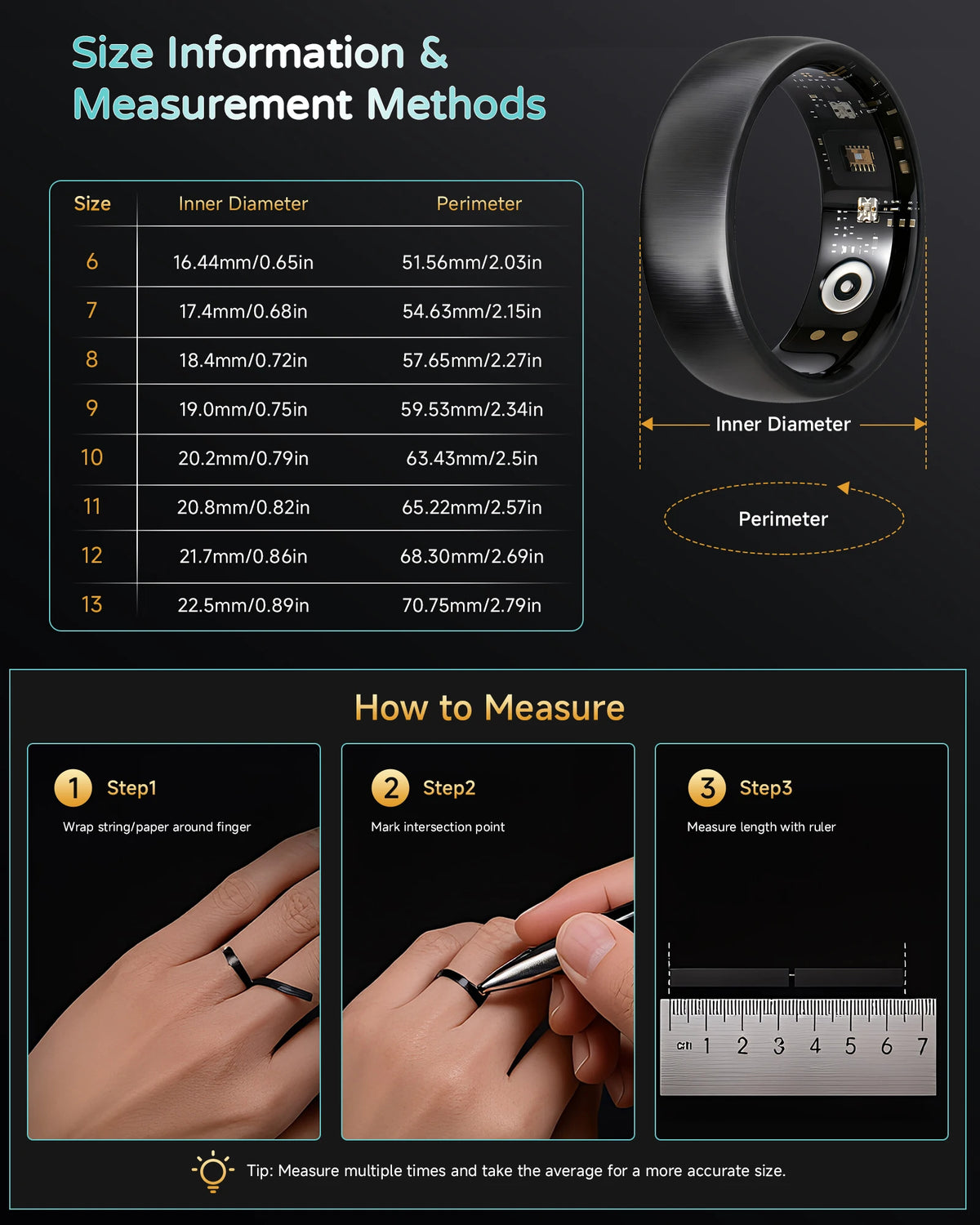 Health Monitor Sleep Temperature Smart Ring