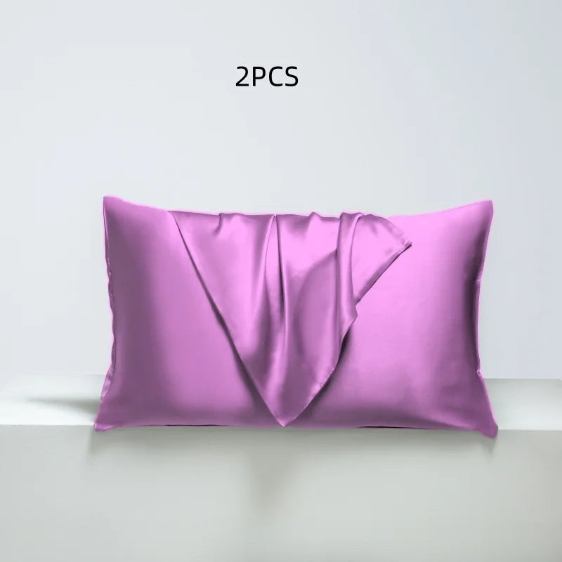 Solid Color Satin Silk-like Pillowcases